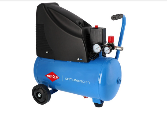 Airpress öljytön mäntäkompressori 1,1kW vaakamalli 24L säiliö