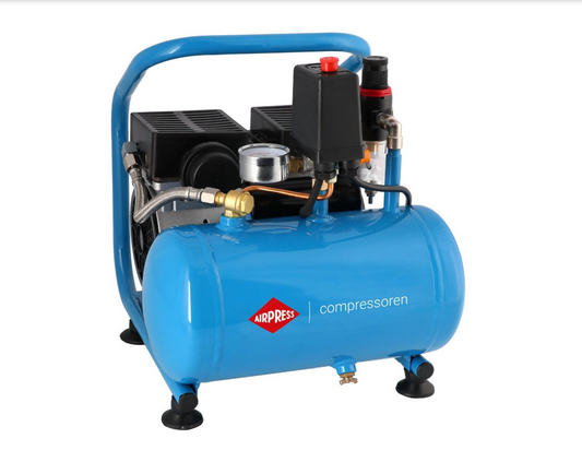 Airpress öljytön mäntäkompressori 0,45kW vaakamalli 5L säiliö