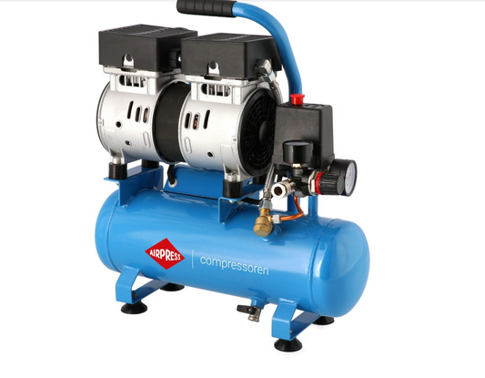 Airpress öljytön mäntäkompressori 0,45kW vaakamalli 6L säiliö